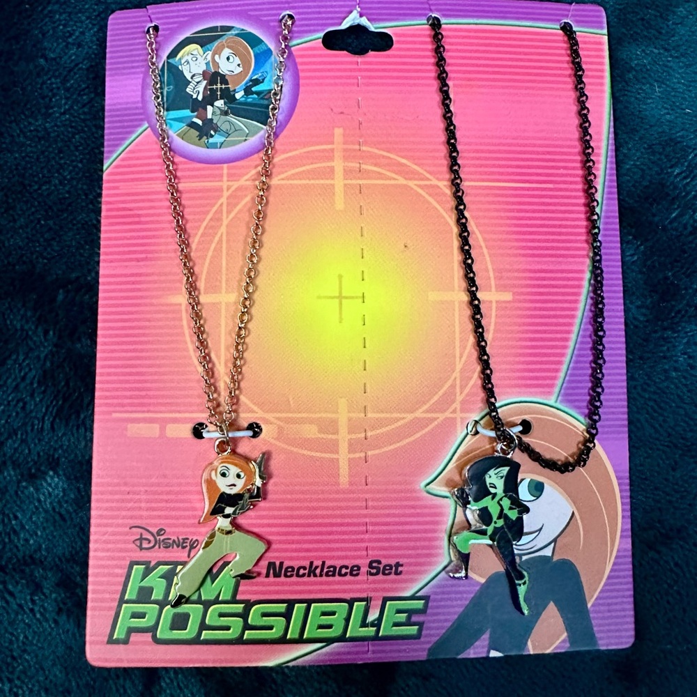 Disney Kim Possible Best Friends Necklace Set - Pink and Black